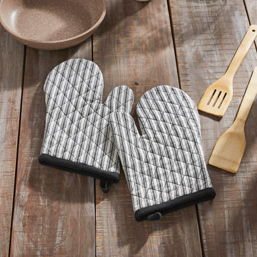 Sawyer Mill Black Ticking Stripe Oven Mitt Set of 2 - The Fox Decor